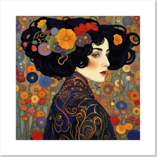 Art Nouveau Beauty IV Beautiful woman with flowers in her hair Posters and Art